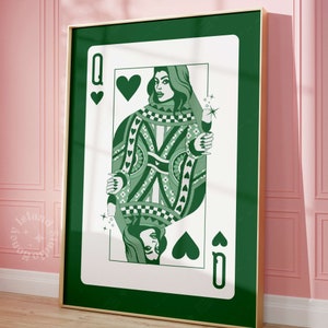 Champagneposter Queen of Hearts - groen