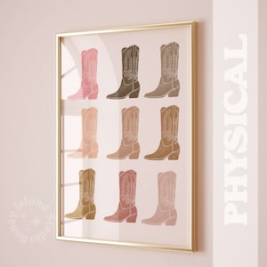 Cowboy Boot Print, Cowgirl Decor, Cowgirl Boots Wall Art, Western Room Decor, CowgirlAesthetic, Preppy Cowgirl Wall Prints