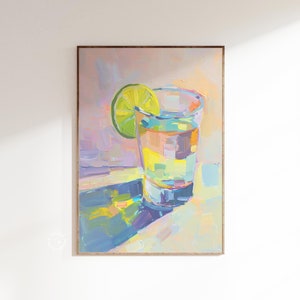 Sztuka ścienna z tequilą, wydruk obrazu, plakat z wózkiem barowym, wydruk z odjechanym koktajlem, modna sztuka koktajlowa, wydruk z alkoholem w stylu vintage, BEZ RAMY