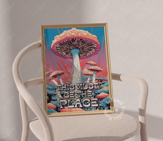 Retro 70s Mushroom Art Print, This Must Be the Place Poster - Etsy