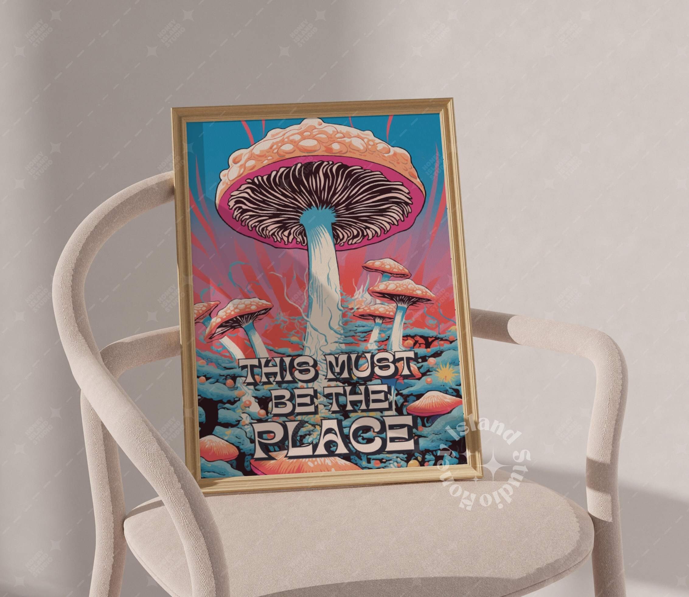 Retro 70s Mushroom Art Print, This Must Be the Place Poster - Etsy