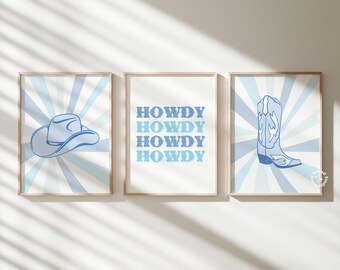 Cowgirl Prints Set: Retro Western Decor (Digital Download)