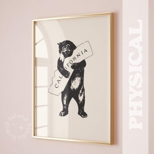 Impresión de abrazo de oso de California, abrazo de oso retro de California, póster de oso de California, póster de arte surfero, abrazo de oso de California