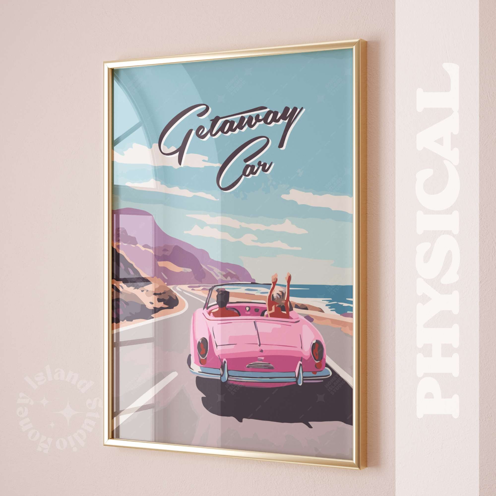 Taylor Getaway Car Digital Print Retro Aesthetic Red Girly 