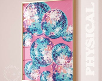 Shiny Disco Ball Print: Trendy Indie Wall Art