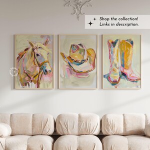 Horse Painting Wall Art, Abstract Western Print, Modern Cowgirl Poster, Ranch Style Wall Decor, Trendy Cowgirl Decor, UNFRAMED