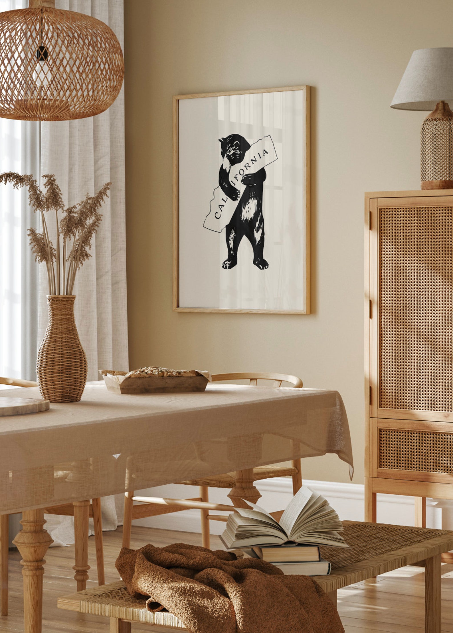 California Bear Hug Print California Bear Illustration - Etsy