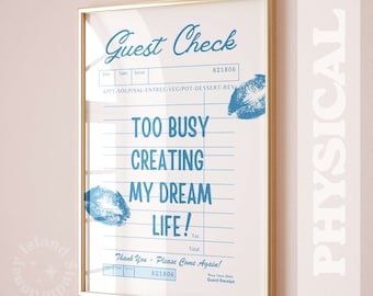 Retro Guest Check Print, Dream Life, Preppy Dorm Decor