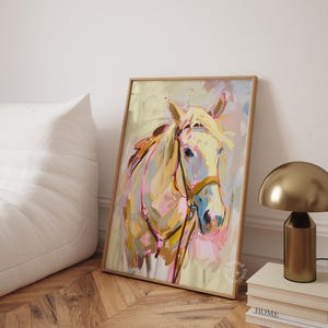 Horse Painting Wall Art, Abstract Western Print, Modern Cowgirl Poster, Ranch Style Wall Decor, Trendy Cowgirl Decor, UNFRAMED