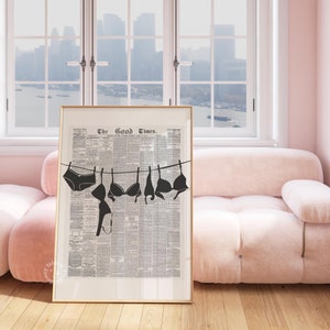 Coquette print, Soft girl era, Newspapers print, cute girls print, dorm decor, prints art trendy, aesthetic wall art, UNFRAMED