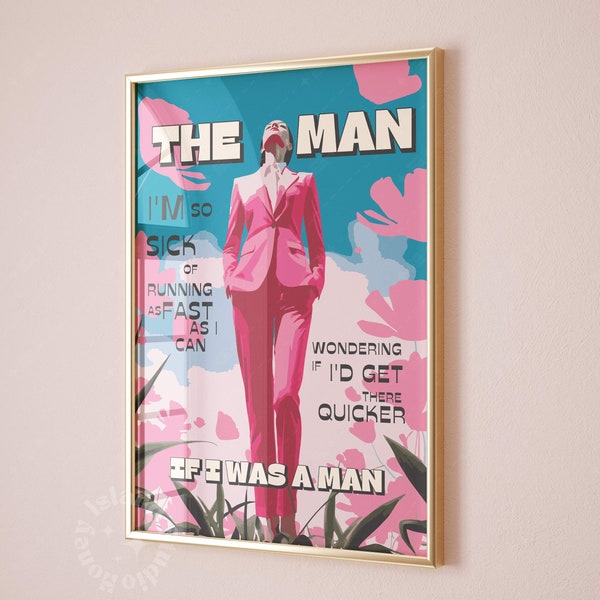 The man poster, music poster design, funky poster print, dorm room decor girly Wall Art, y2k decor