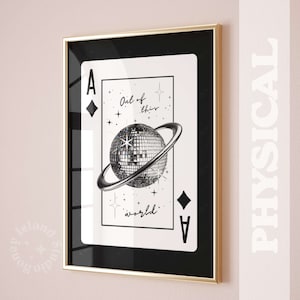 Planet Disco Poster, trendige Wandkunst, Disco Ball Poster, Retro Disco Print, Disco Art, Ästhetische Wandkunst, Disco Print, Barwagen Decor