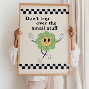 Don't Trip Over The Small Stuff Print, Colourful Retro Art, Groovy Funky Bold, 1970s, Retro Trendy Wall Prints, DIGITAL