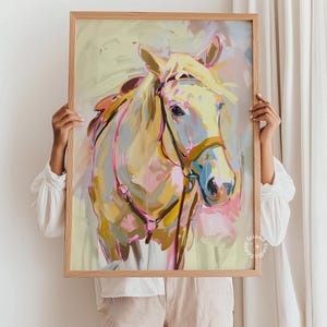 Horse Painting Wall Art, Abstract Western Print, Modern Cowgirl Poster, Ranch Style Wall Decor, Trendy Cowgirl Decor, UNFRAMED