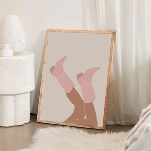 Pink Rodeo Poster Print Preppy Western Wall Art Cowgirl - Etsy