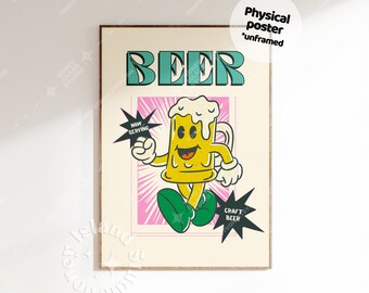 Retro ölposter, dryckesväggkonst, barköksinredning