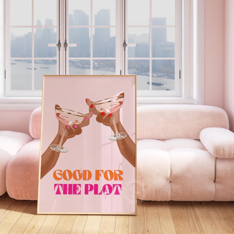 good for the plot cheers print preppy dorm decor pink orange bar cart girly prints, bar cart styling, cheers wall art, drinks alcohol art
good for the plot,cheers wall art,preppy poster,bar cart decor,dorm wall art,pink, orange print, trendy wall art,girly room decor,cocktail poster,aesthetic print,unframed poster,college decor,retro wall art