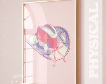 Poster chapeau de cow-girl rose - Art par mur occidental Coquette