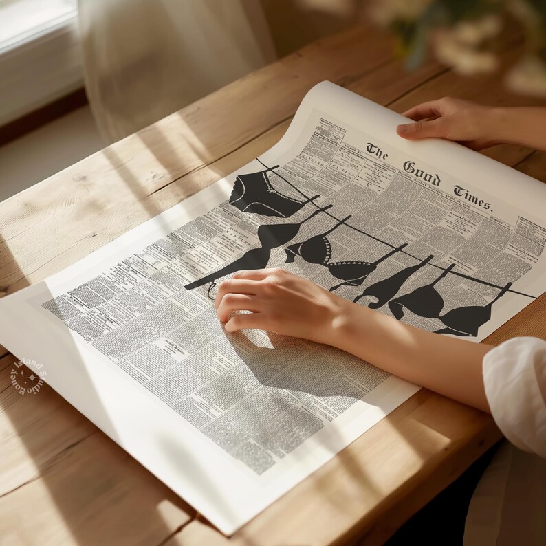 Coquette print, Soft girl era, Newspapers print, cute girls print, dorm decor, prints art trendy, aesthetic wall art, UNFRAMED