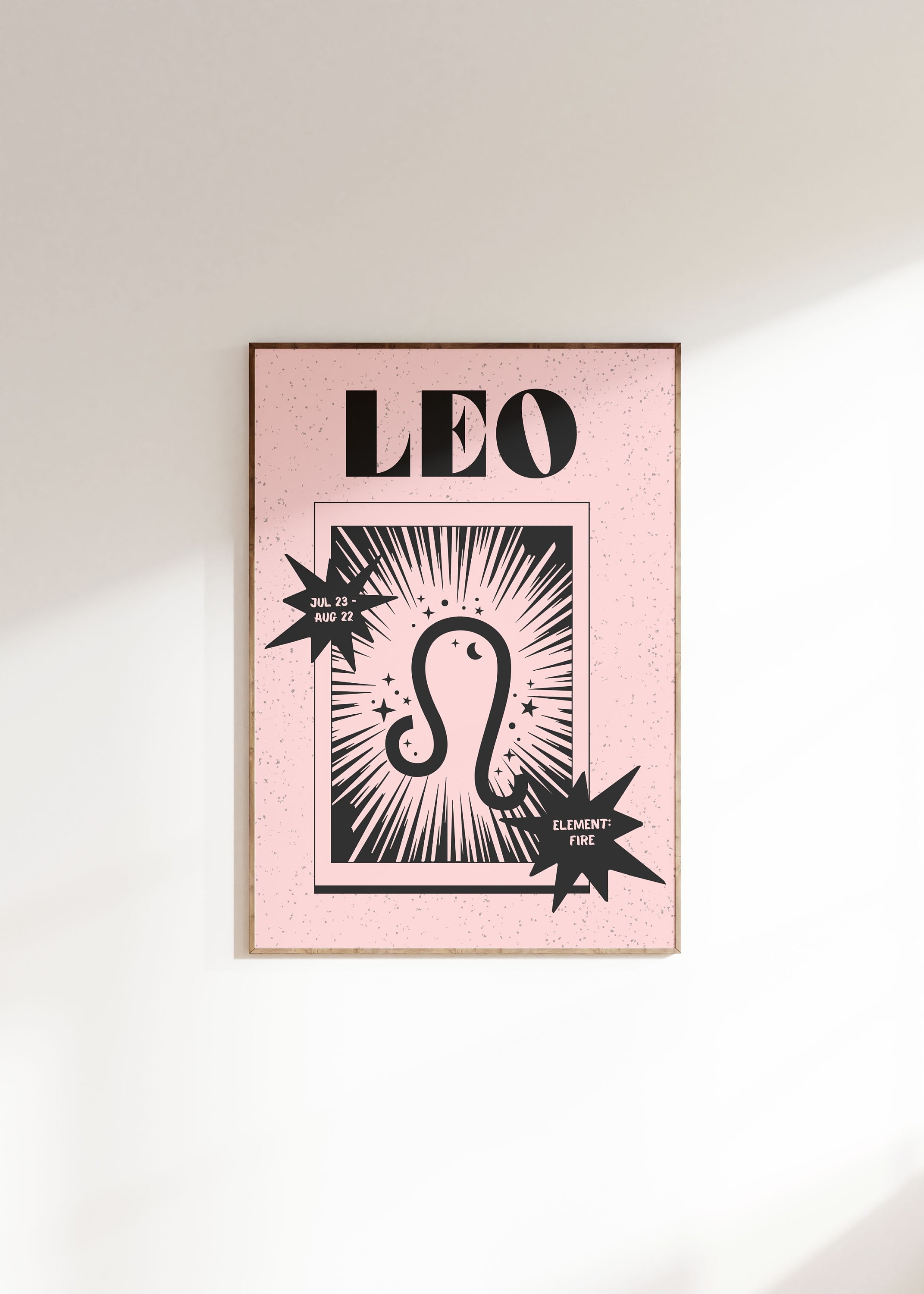 Leo Zodiac Sign Poster, 70s Retro Wall Art (digital Download) - Etsy
