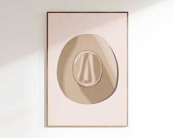 Cowboy Hat Print, Beige Western Wall Art (Digital Download)