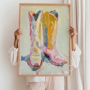 Cowgirl Wall Art, Poster Cowgirl, Poster con Stivali da Cowgirl, Stampa Western, Poster da Parete con Stampa Cowboy, Stampa da Parete Cowgirl, SENZA CORNICE
