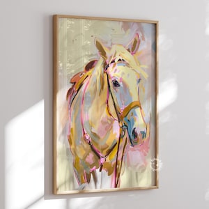 Horse Painting Wall Art, Abstract Western Print, Modern Cowgirl Poster, Ranch Style Wall Decor, Trendy Cowgirl Decor, UNFRAMED