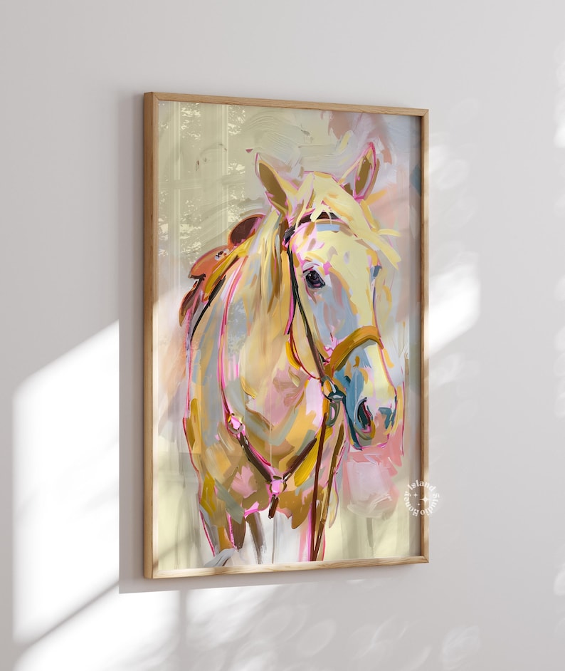 Horse Painting Wall Art, Abstract Western Print, Modern Cowgirl Poster, Ranch Style Wall Decor, Trendy Cowgirl Decor, UNFRAMED
