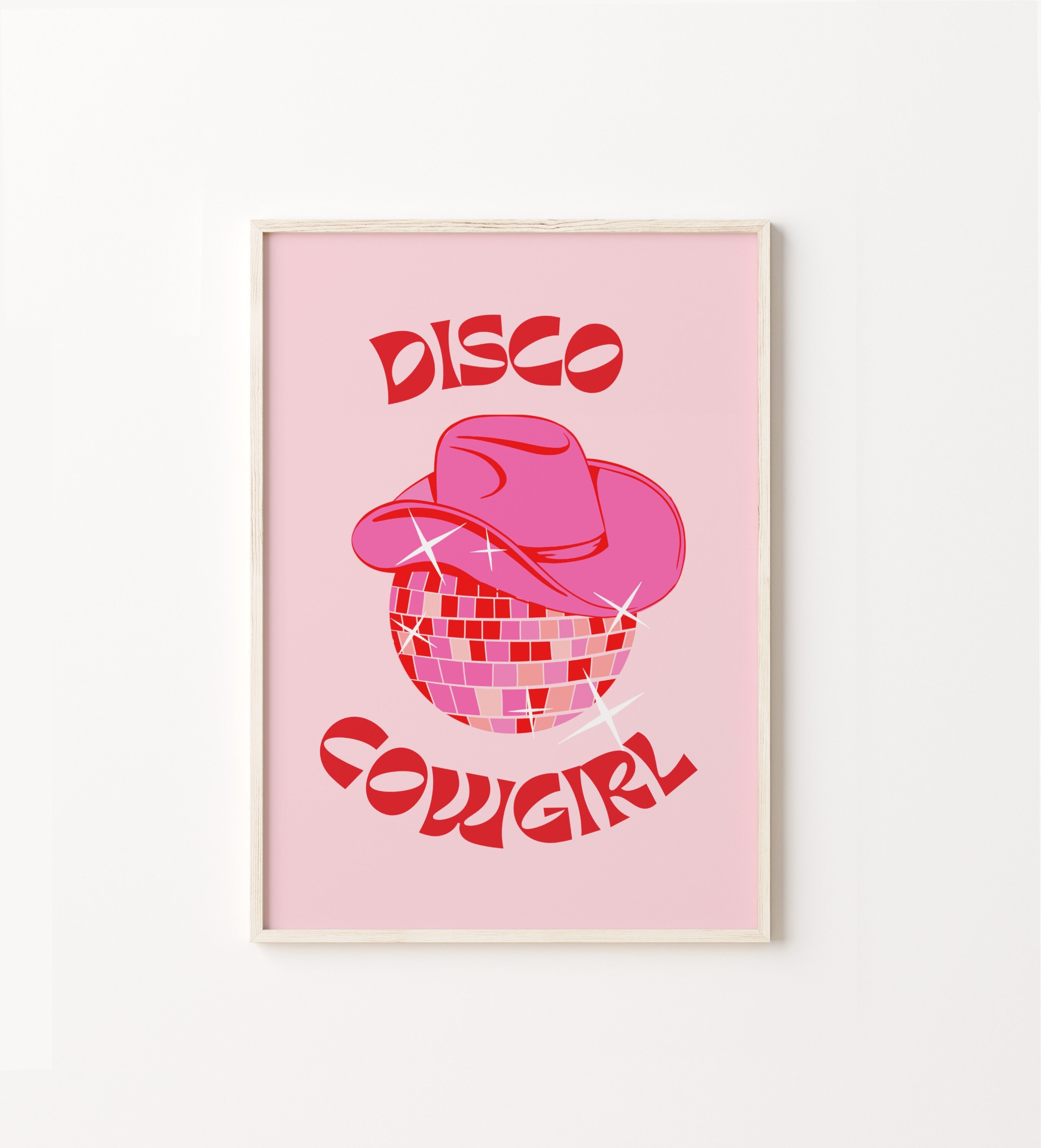 Disco Cowgirl Einladung Printable Disco Ball Cowboyhut Geburtstagsparty  einladen Anpassbare Pink Space Let's Go Girls Decor 0088 - .de