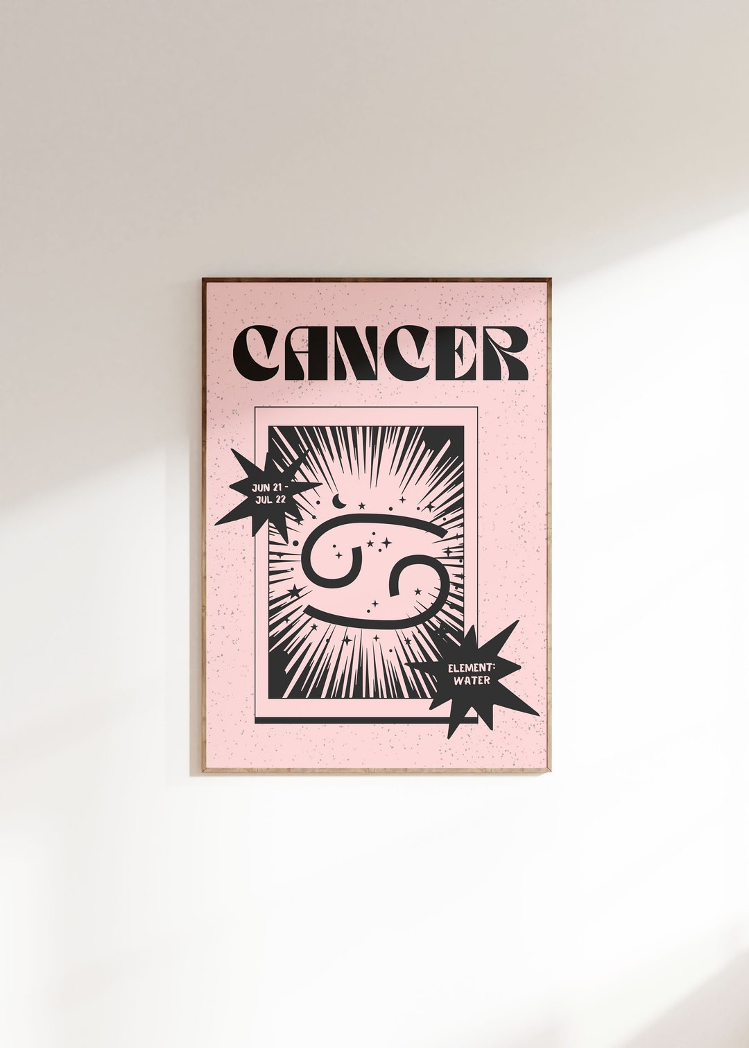 Cancer Pinterest Cancer Zodiac Poster, Retro 70s Wall Art (digital Download) - Etsy
