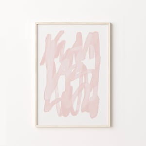 Abstract Pastel Pink Print, Pastel Pink Printable art, Brush strokes, Baby Pink Bedroom Decor, Handmade home decor, Digital download