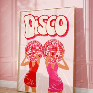 Disco Ball Print: Preppy Funky Dorm Room Wall Art (UNFRAMED)
