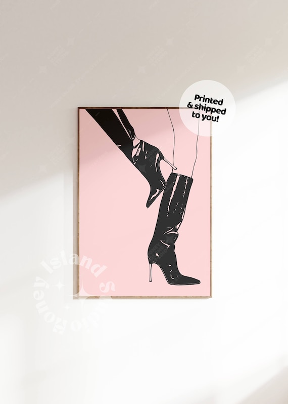 Funky Poster Print High Heels Print Retro Vintage Aesthetic Fashion Poster Dorm Decor Trendy Wall Art Funky Girly Wall Art Etsy UK