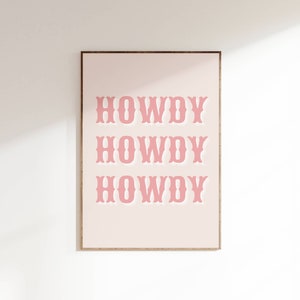 Pink Rodeo Howdy Poster Print, Set of 2, Preppy Western Wall Art, Cowgirl Poster, Pink Cowboy Boots, Printable Poster, Preppy Decor,