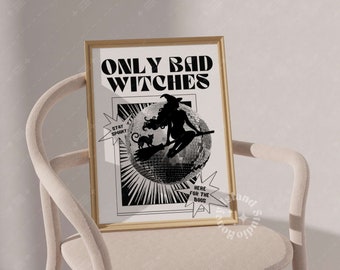 Witchy Halloween Print, Bad Witches Wall Art (Digital Download)