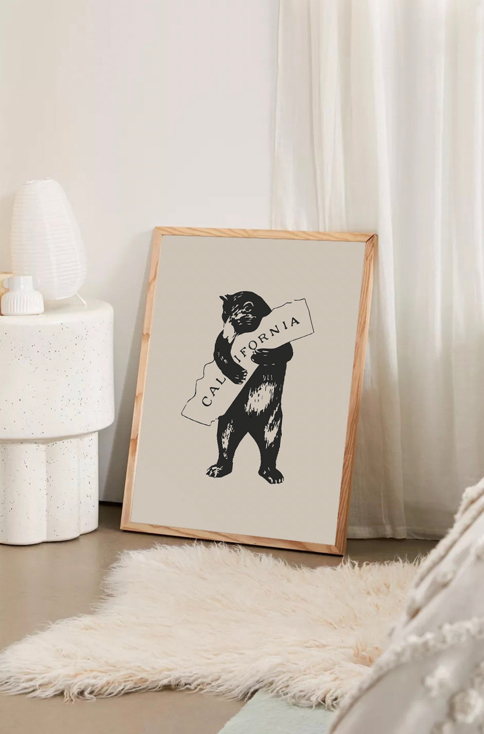 California Bear Hug Print California Bear Illustration - Etsy