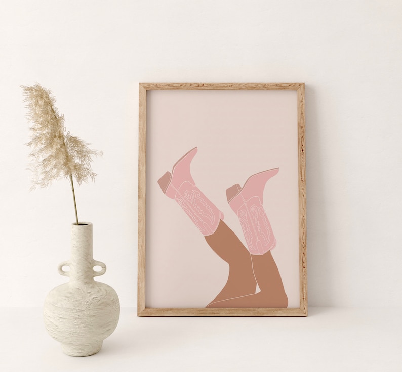 Pink Rodeo Poster Print Preppy Western Wall Art Cowgirl - Etsy