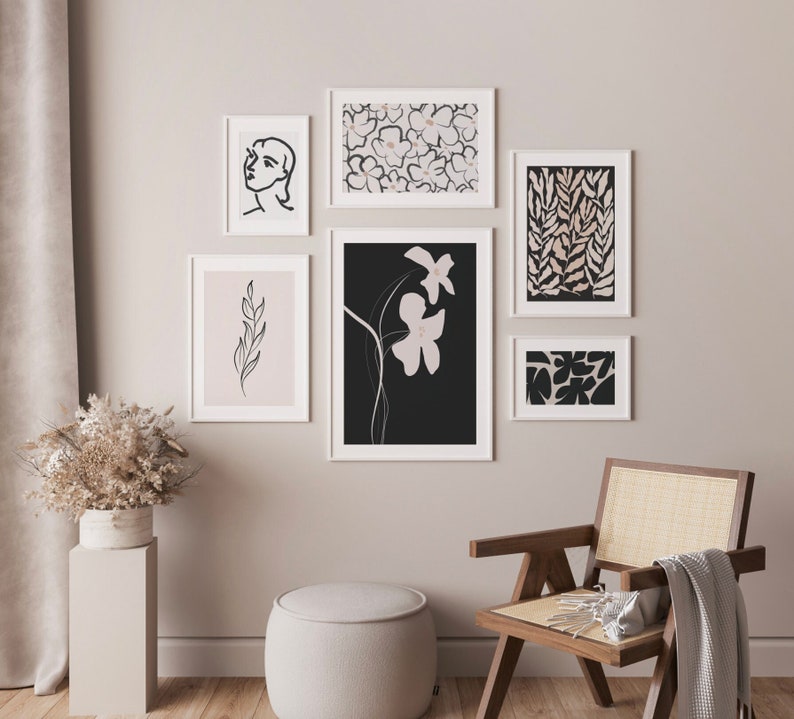 Set of 6 Floral Gallery Wall Print Bundle Floral Posters Etsy