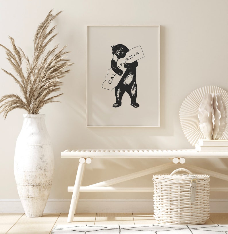 California Bear Hug Print California Bear Illustration - Etsy