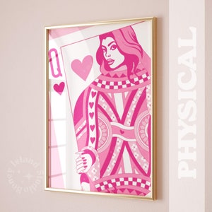Herzkönigin Barwagen Dekor pinkes Wohnheim Dekor wand Kunst College Herzkönigin Poker Karte adventliches Dekor