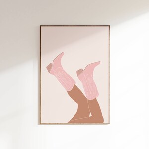 Pink Rodeo Howdy Poster Print, Set of 2, Preppy Western Wall Art, Cowgirl Poster, Pink Cowboy Boots, Printable Poster, Preppy Decor,