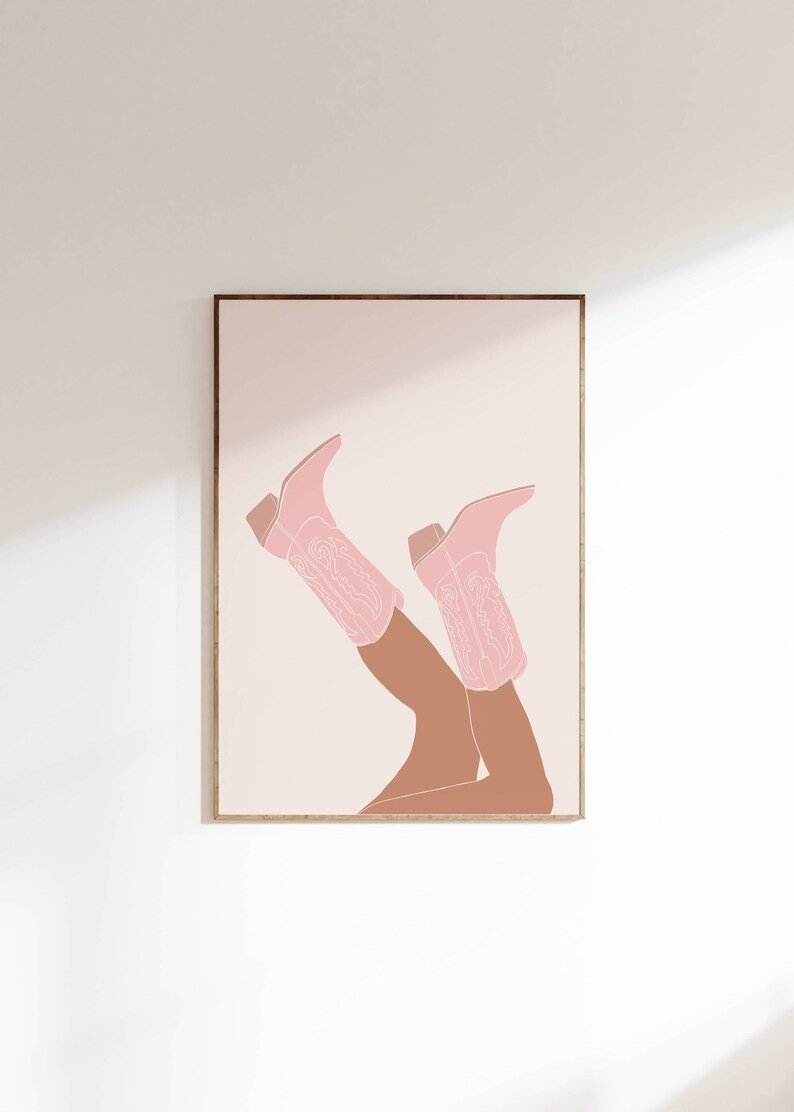 Pink Rodeo Howdy Poster Print, Set of 2, Preppy Western Wall Art, Cowgirl Poster, Pink Cowboy Boots, Printable Poster, Preppy Decor,