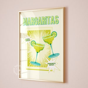 Margarita Drink Print, Bar Cart Poster, Margs Print, Y2K Digital Download, Trendy Girly Art, Preppy Wall Art, Instant Download