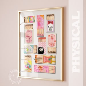 Vintage Matchbox Art Print, Retro Preppy Dorm Decor (UNFRAMED)