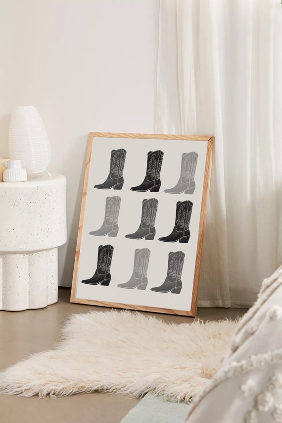 Cowboy Boots Print, Preppy Western Decor (Digital Prints)