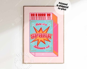 Perfect Match Print print, There is a spark between us, Retro Wall Art, Trendy Wall Art , Perfect match, Preppy Dorm Decor