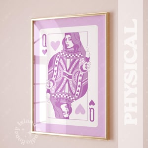 Poster Reine de coeur champagne lilas lavande violet décoration de dortoir chariot de bar