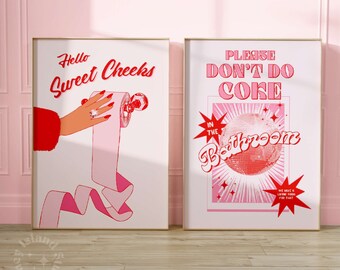 HOMEOART Stampa Su Tela Per Bagno In Stile Fattoria | Quadro Con Gallo E Scritta 'Hello Sweet Cheeks' | 30x30 Cm | Cornice In Legno, Pronta Da Appendere