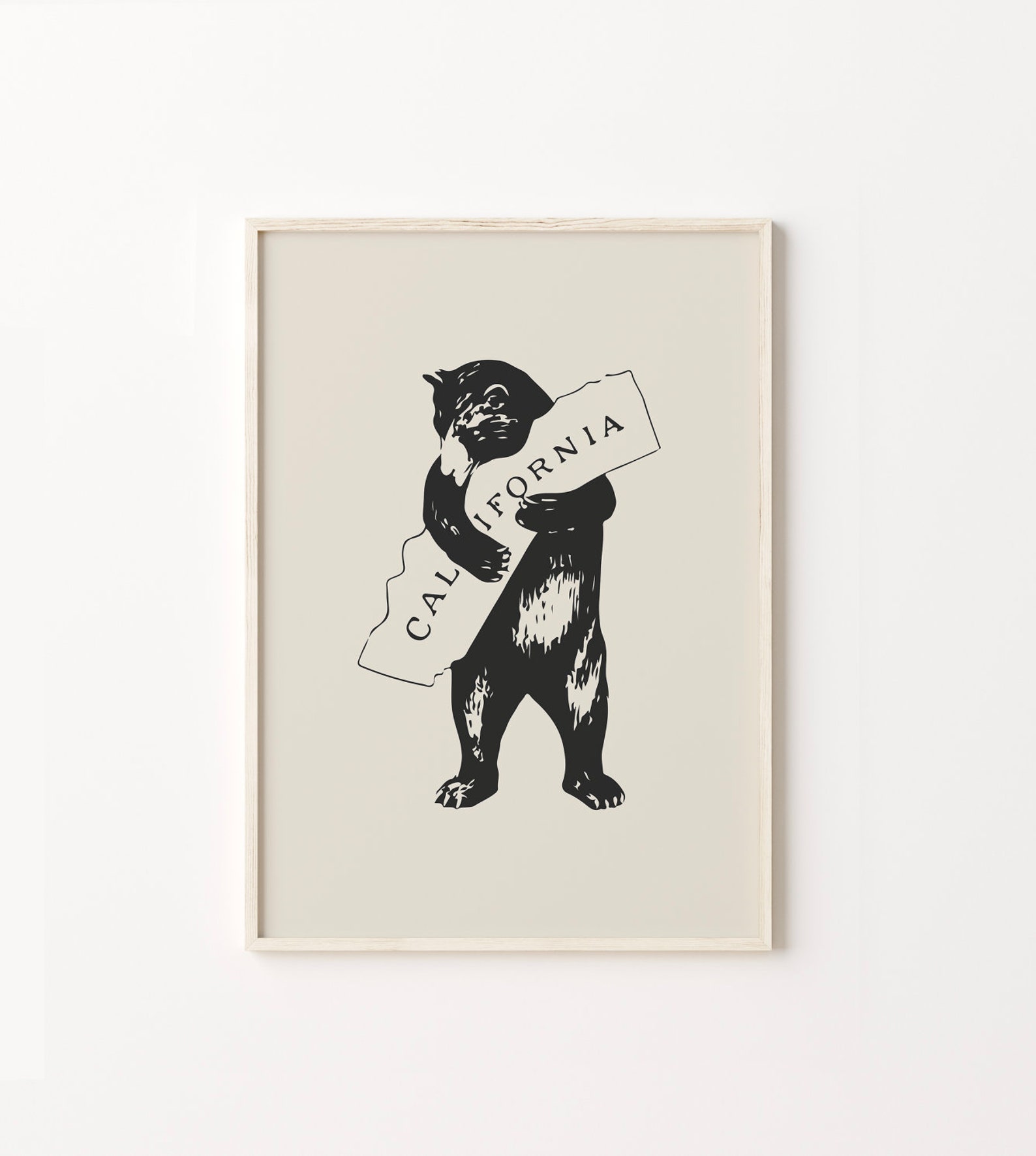 California Bear Hug Print California Bear Illustration - Etsy