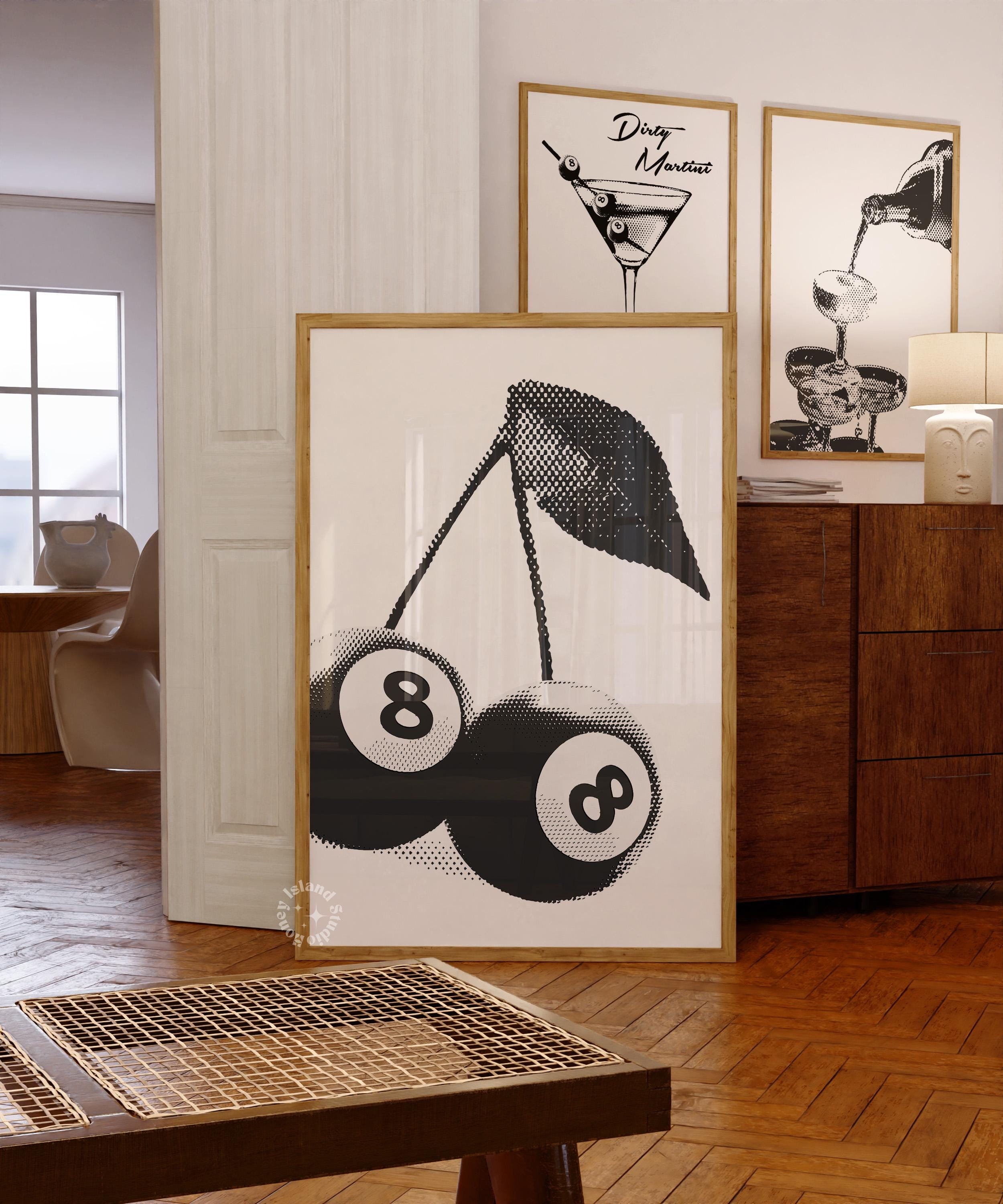 8 Ball Cherry Print: Funky Dorm Room Wall Art (UNFRAMED) - Etsy